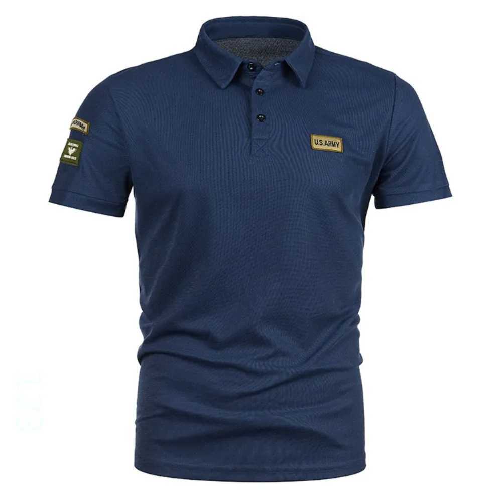 New Arrival Mens polo shirt short sleeved top T-shirt summer casual collar with tactical T-shirt attached Z250113