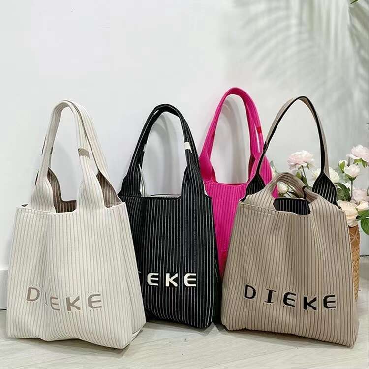 New Knitted Shoulder Diagonal Span Large Capacity Versatile Travel Commuter Letter City Office Shopping Bag