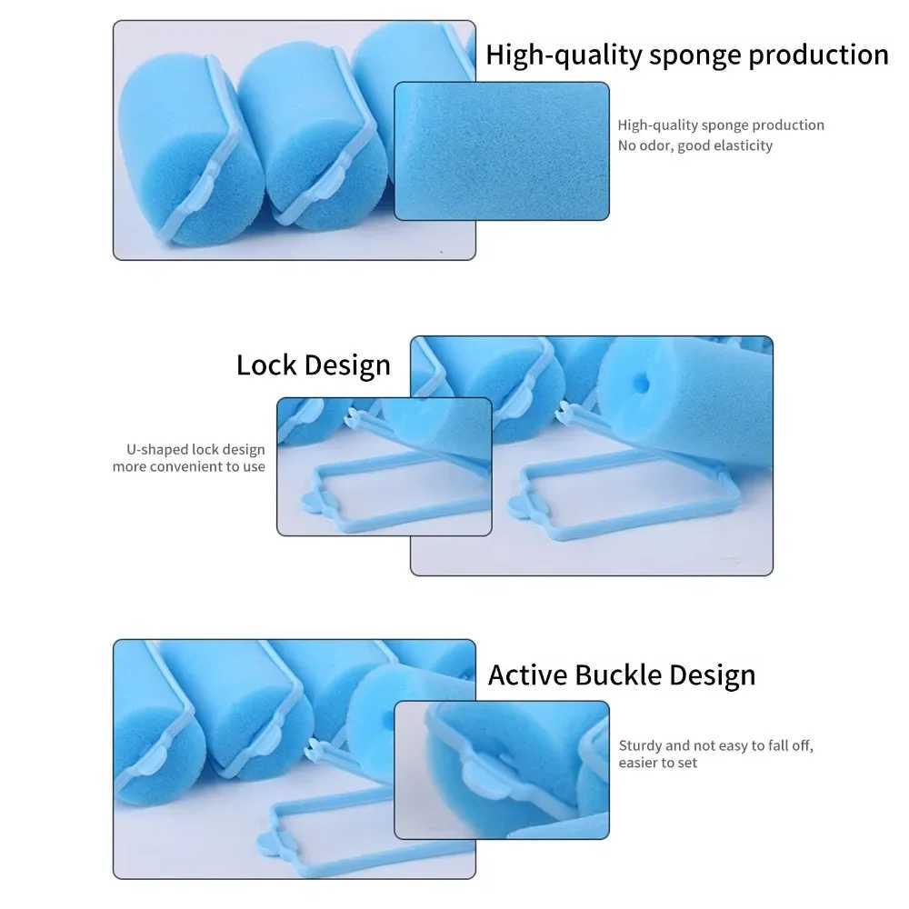 12 piece soft sponge foam pad hair clip curler salon hair curler DIY family hair tools W250113