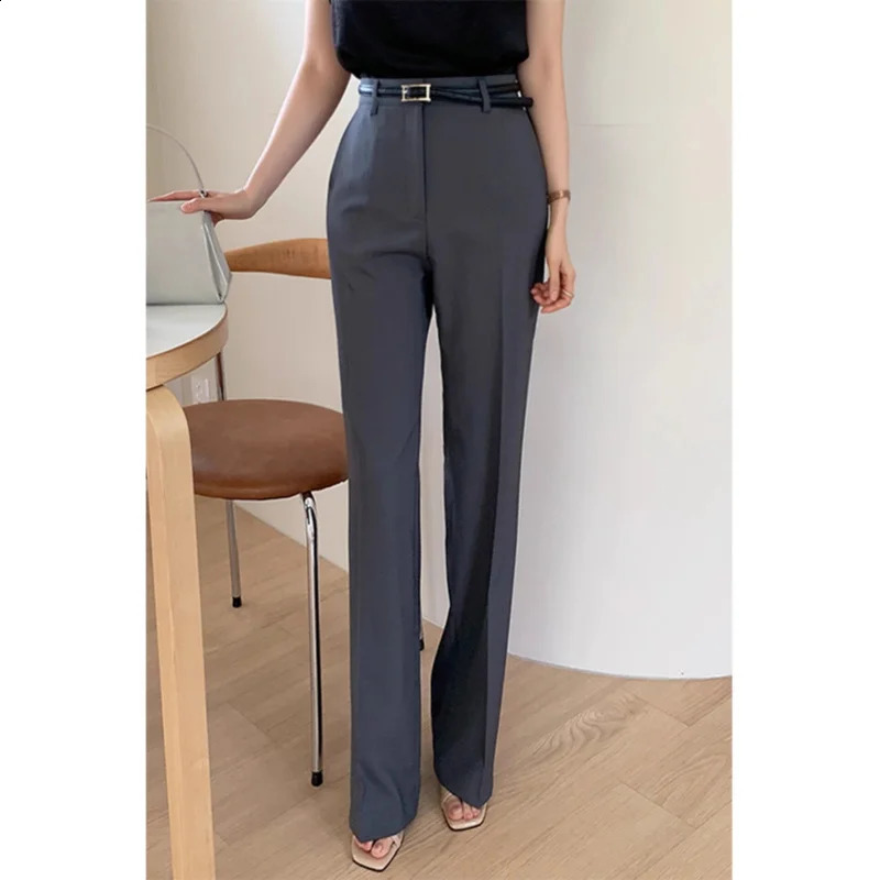 High Waist WideLeg Suit Pants Spring and Autumn Professional Zipper StraightLeg Small Loose Slimmin 250102