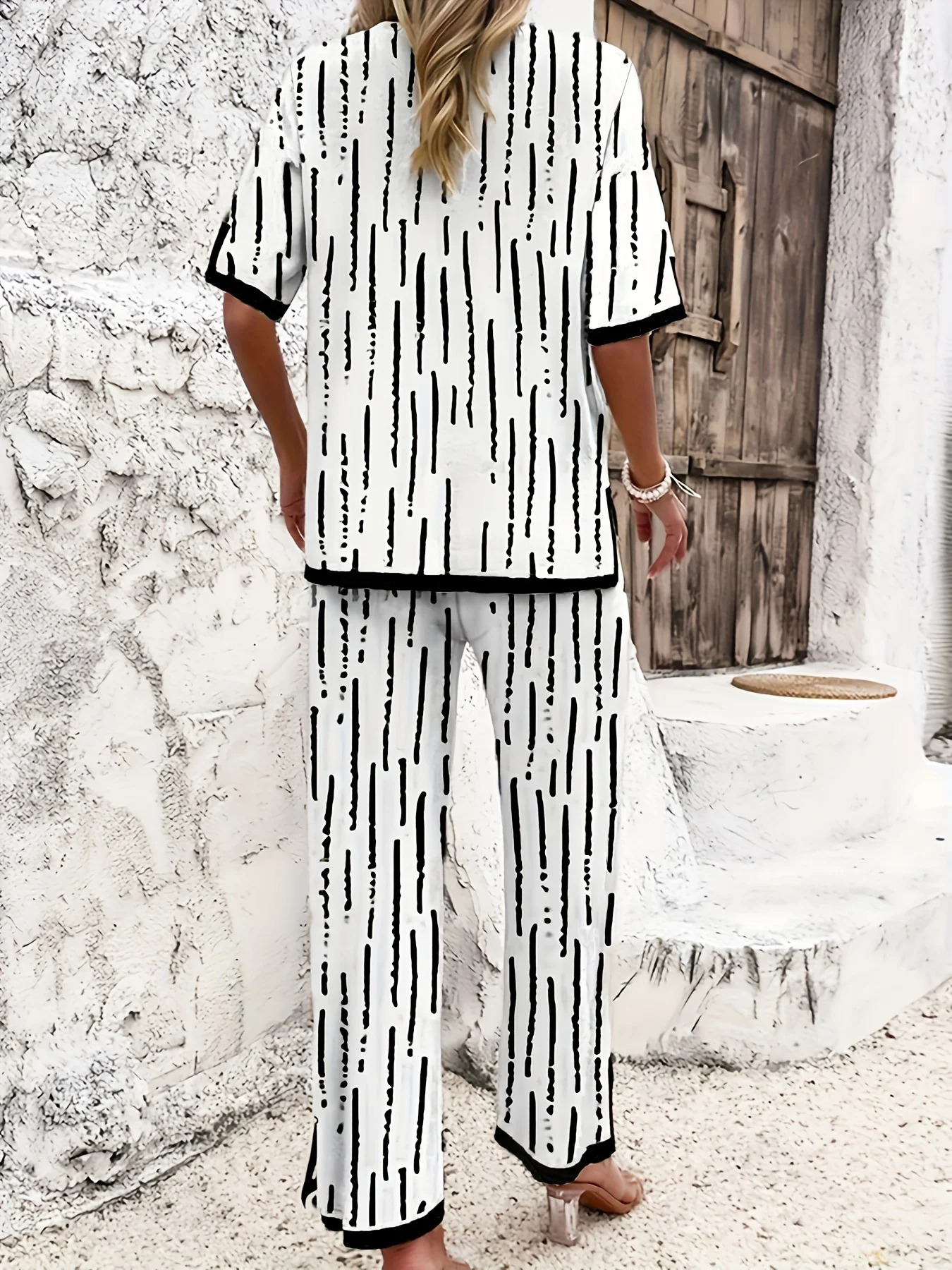 Elegant Woven Ladies Set Casual Comfortable Streetwear Style with Zipper High Waist Pants And Stand Collar Long Sleeve Top 250106