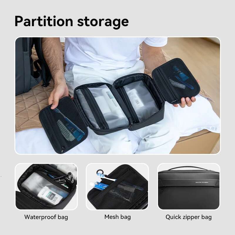Travel Toiletry Men's Business Trip Gods Dry Wet Separation Fiess Bath Waterproof Makeup Storage L_Mr86 Wash Bag