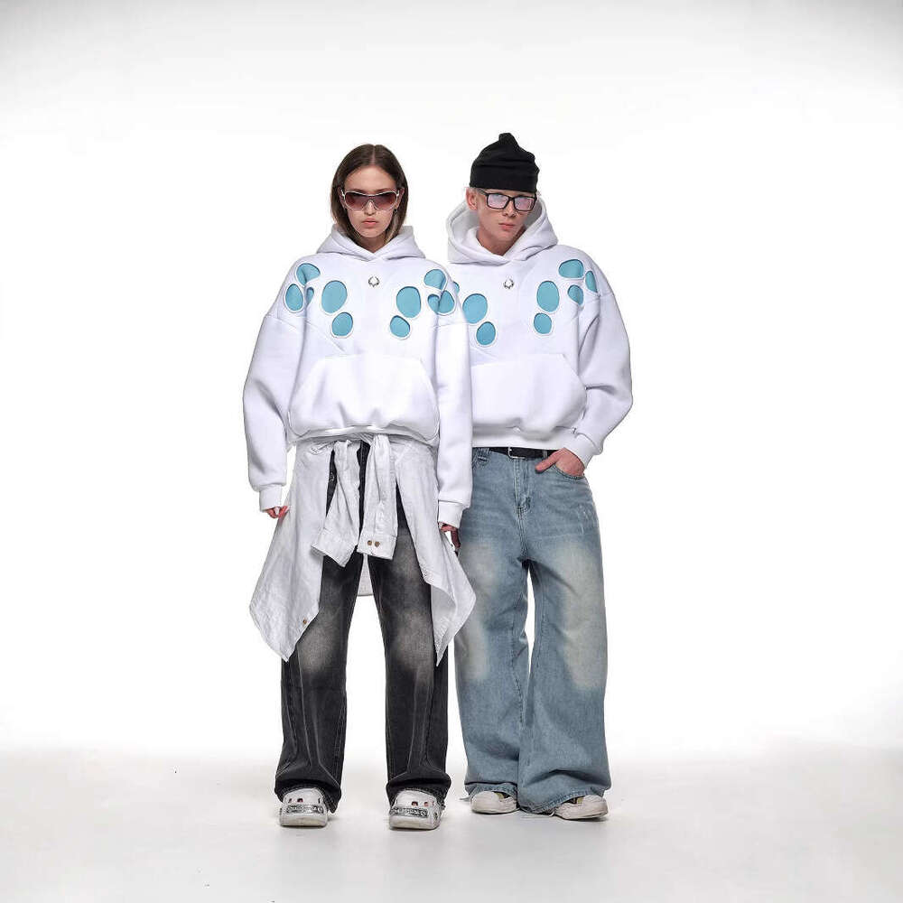 2024 new hoodie Y2K spotted dog casual street trend men's and women's hooded pullover top