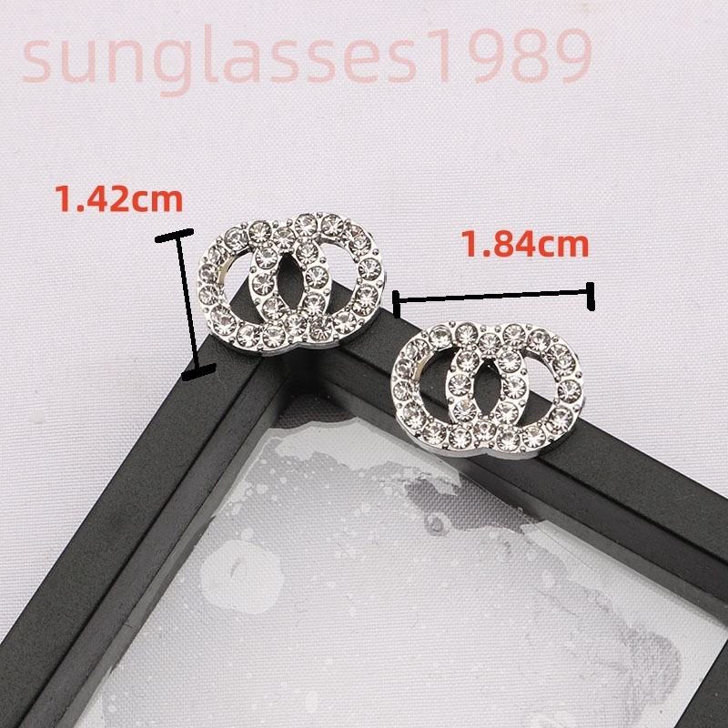 Mixed Simple Gold Plated 925 Silver Brand Designer Letter Nails Geometry Famous Women Jewerlry Crystal Water Diamond Pearl Earrings Wedding Party Diamonds