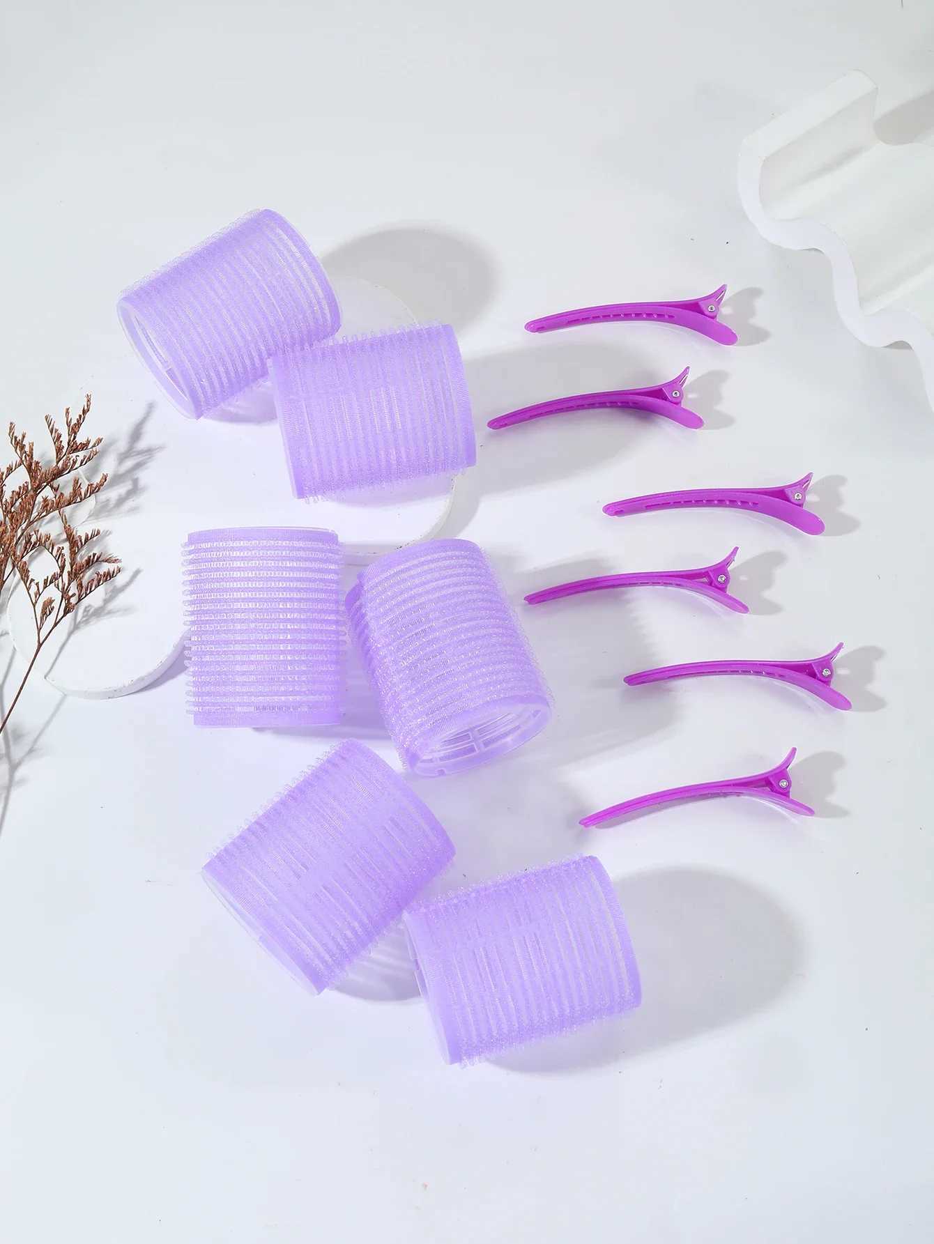 12 pieces/set of air bar curling tube self-adhesive curling iron and bangs hair clip curling styling tool curling iron has no heat W250113