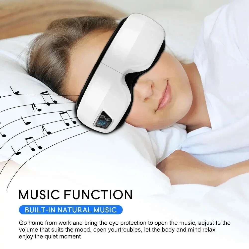 6D Bluetooth Music Massager Smart Airbag Vibration Eye Instrument Hot Compress Eyes Massage Glasses Fatigue Pouch Care