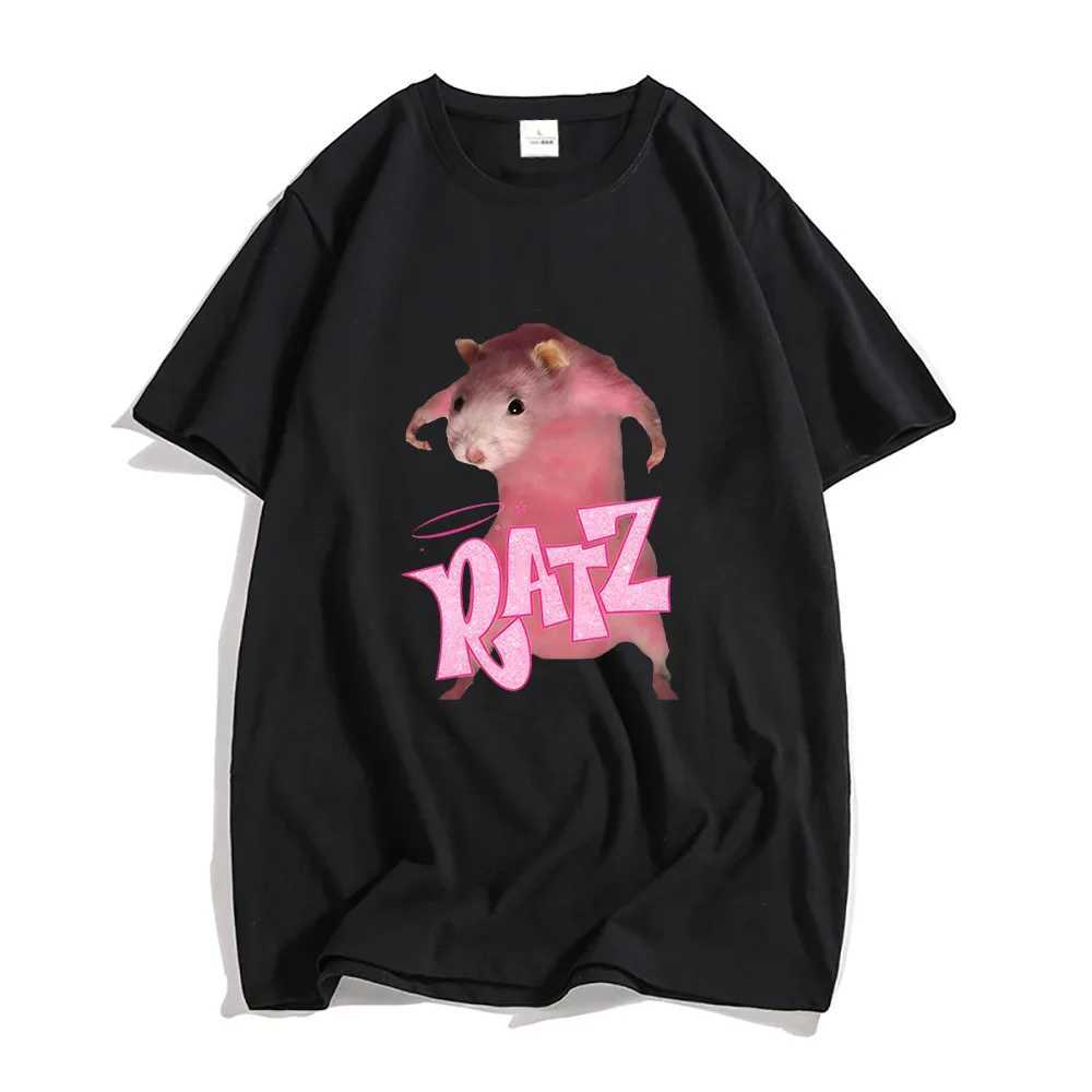Ratz Pink Cartoon T-shirt 100% Cotton Short SLeeve Mens Tee-shirt Casual KAWaii Summer O-neck Tshirt Cute Male Soft Shirts X250113