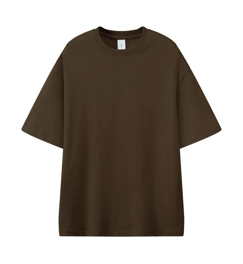 280gsm Oversized Heavyweight Tshirts for Men Summer Short Sleeve Tee 100% Cotton Plain Tops Casual Mens Clothing 250113