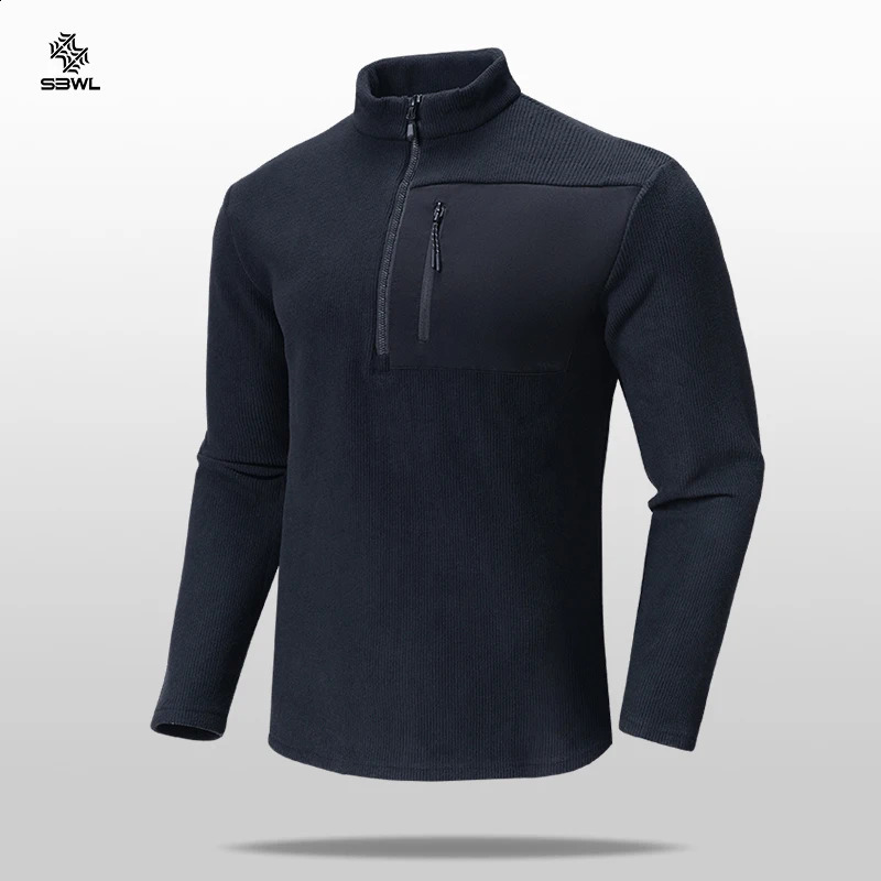 SBWL Autumnwinter high quality men autumn and winter outdoor sports skiing running cycling with warm long sleeve Tshirt 250113