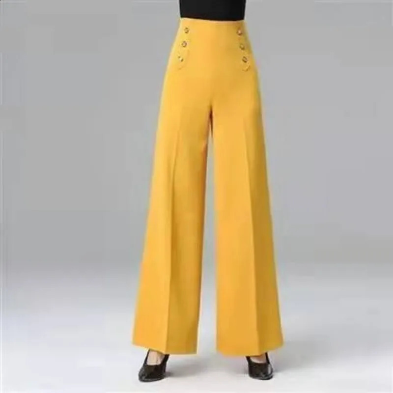 Spring and Autumn Womens Button Solid Dance Modern High Waist Latin National Standard Practice Fashion Casual Elegant Pants 250102