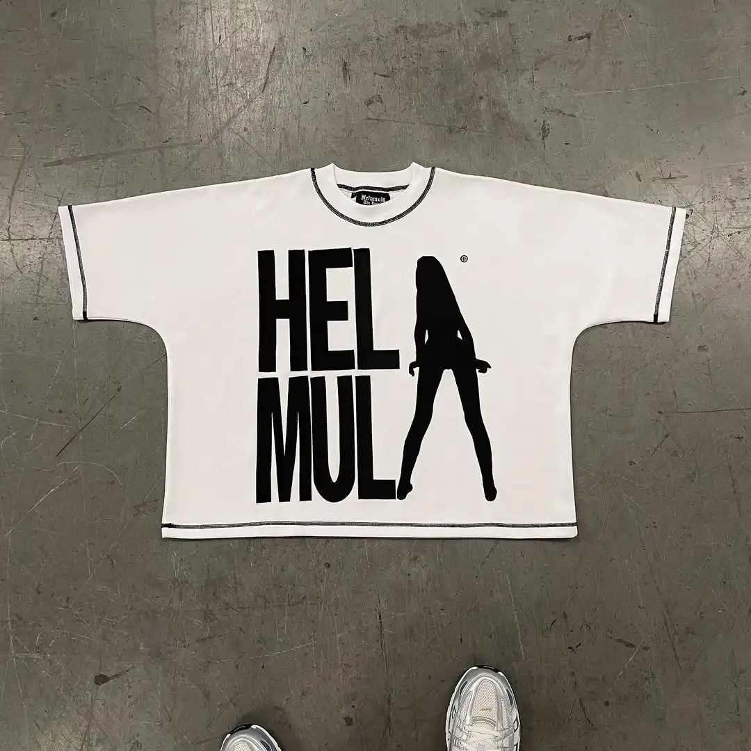 Y2K retro trendy street graffiti print Oneck Tshirt mens hiphop ins Harajuku n casual basic couple loose 250113