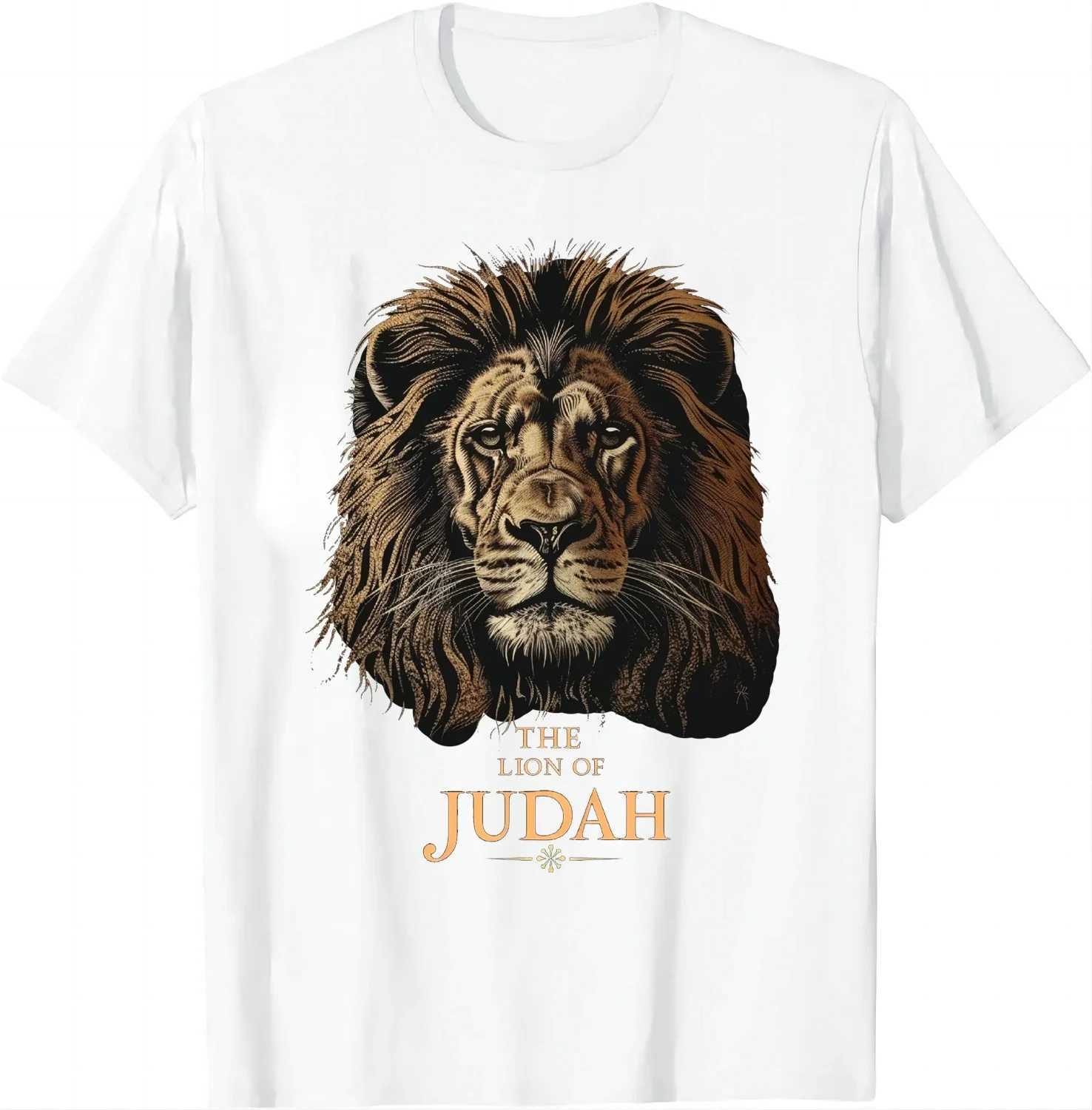 Jesus Lion of Judah Christian Gift for Men Women T-Shirt Vintage T Shirt Animal Tops Ropa Hombre X250113