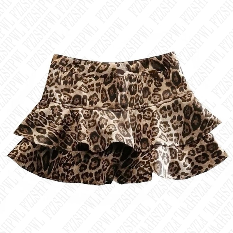 Harajuku Retro 2000s Gyaru Leopard Print Mini Skirt Sexy Chic Slim Fashion Skirts Grunge Punk Hip Hop Womens Streetwear Bottoms 241224