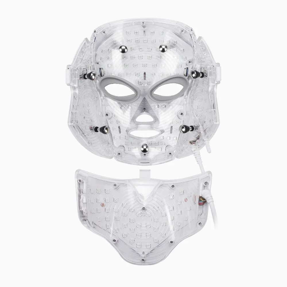 7 Colors LED Facial Mask with Neck LED Light Photon Mask Skin Rejuvenation Anti Acne Beauty Device Face Lifting Firm MassagerXJ250113