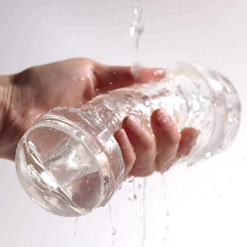 Male Masturbator Cup Soft Pussy Sex Toys Transparent Realistic Vagina for Men Silicone Pocket Pussy Masturbation Sex ProductsXJ250113