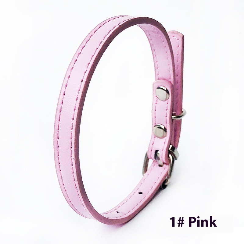 10-Pack Smooth PU Leather Dog Collars for DIY Projects