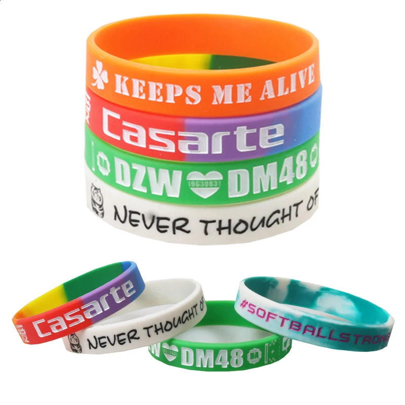 100pcs/50pcs Customized Silicone Bracelets Laser Technology Fashion Custom Personalized Engrave Wristband For Party Events 250107