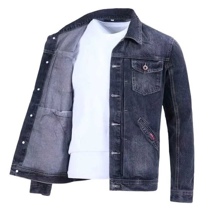 Spring Autumn Mens Retro Denim Jacket High Street Fashion Handsome Cargo Jacket Male Casual Outerwear Versatile Loose Top X250113