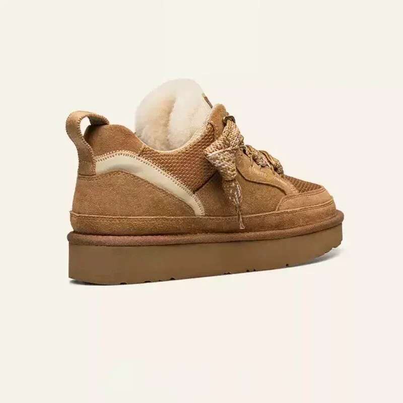 Snow One Bottom Th ick Sole Thickened Warm High Boots Women's Large Size Sheepskin F ur Wool Shoes women shoes