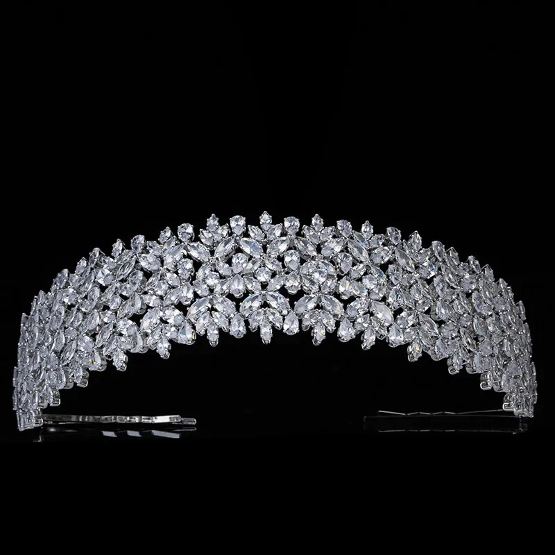 HADIYANA Tiaras and Crown Charm Fashionable Women Hair Jewelry Bridal Wedding Hair Accessories Cubic Zircon BC5760 Party Gifts250108
