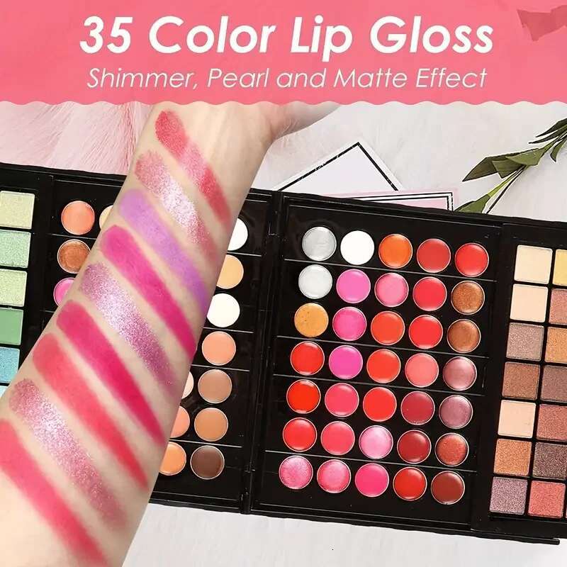 177 Color Including Eyeshadow Palette Blush lip Gloss Concealer,All-in-one Women's Makeup et,Complete Set with Mirror