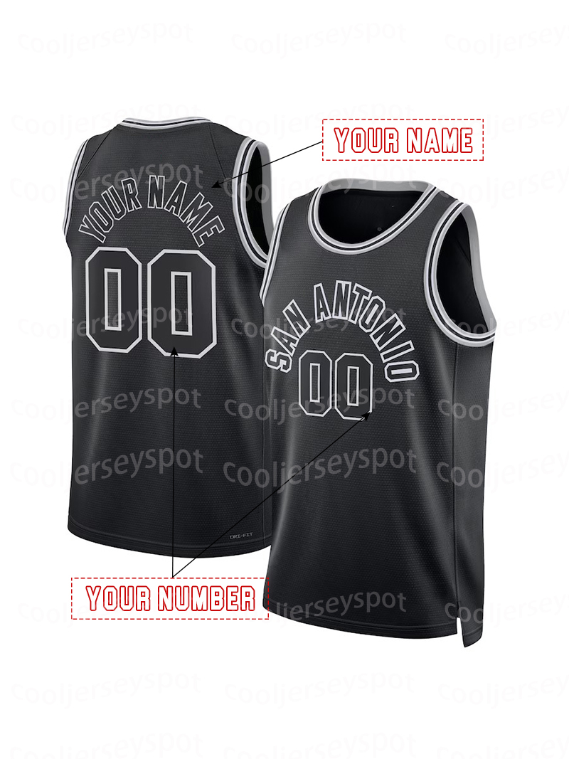 1 WEMBANYAMA 2024/25 City Edition Basketball Jersey Barnes Bassey Branham Sttiched Custom any number any name