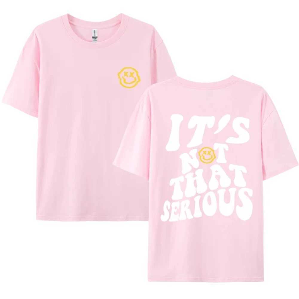 ItS Not That Serious Facing With A Smile Male Clothes Quality Oversize T-Shirts Summer Breathable T-Shirt Hip Hop Tee 72525 X250113