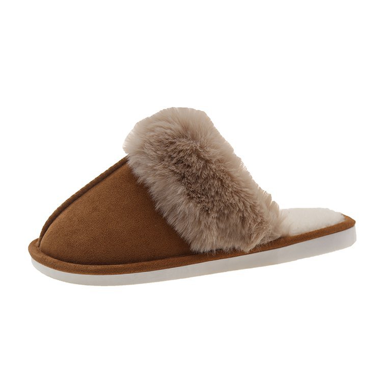 Women Slippers Winter Warm Cotton Plush Indoor Fashion Versatile Triple Black Beige Brown Grey Free shipping