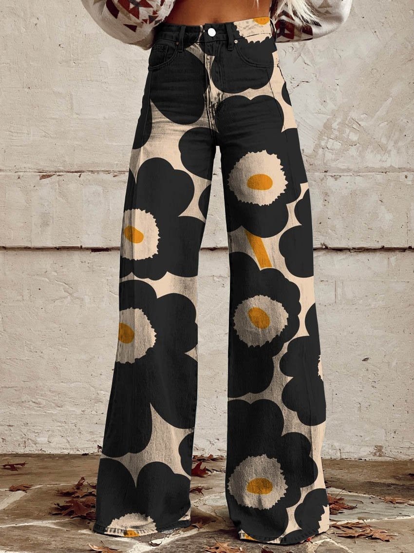 designer jeans baggy jeans womens designer 2024 summer hot selling women's pants 3d digital printing hot selling pants women's bell shap fc5