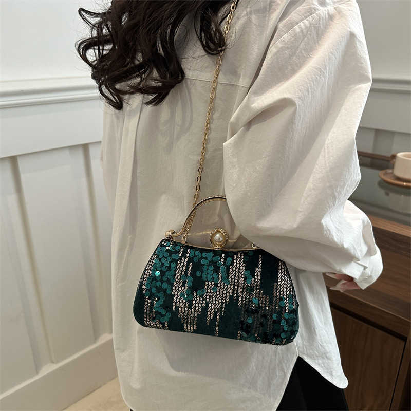 Ladies' Bag 2025 New Fashion Sequin Dinner Ins Internet Famous Western-style Versatile Chain Box 250113