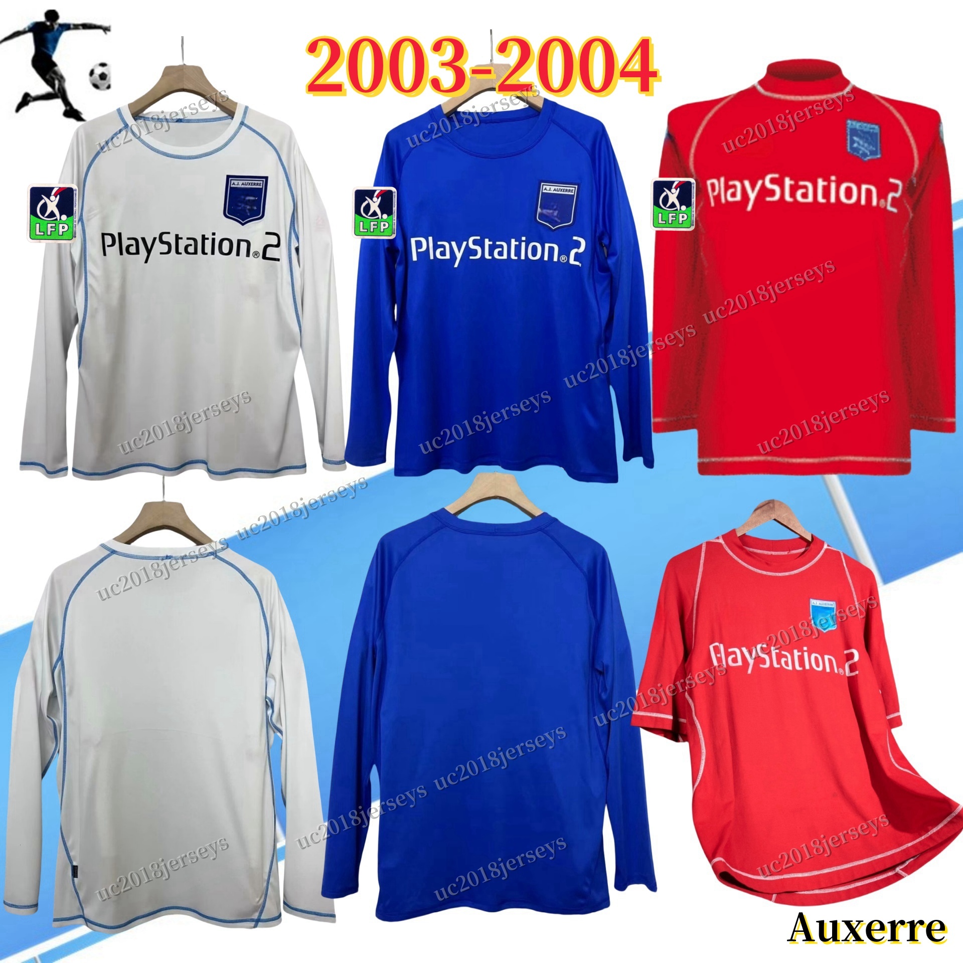 CISSE 9 long sleeves 2003 2004 Auxerres retro soccer jerseys 03 04 home away classic football Shirt LA