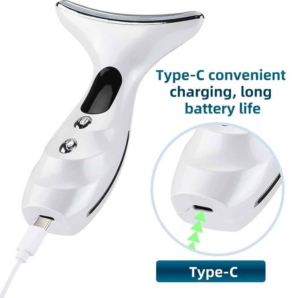 4 Color Neck Beauty Device EMS Face Lifting Machine Double Chin Remover LED Anti Wrinkle Skin Tightening Care Facial MassagerXJ250113