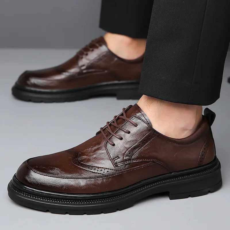Men Shoes Brands 2023 Spring Oxford Business Leather Soft Casual Breathable Mens Loafers Flats Slip- Driving Shoe Sport MaleXJ250113