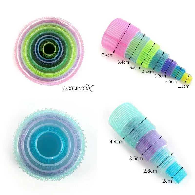 6 pieces/set of self grasping curling iron no harm to hair natural curling no hot bangs self-adhesive curling product styling tool W250113