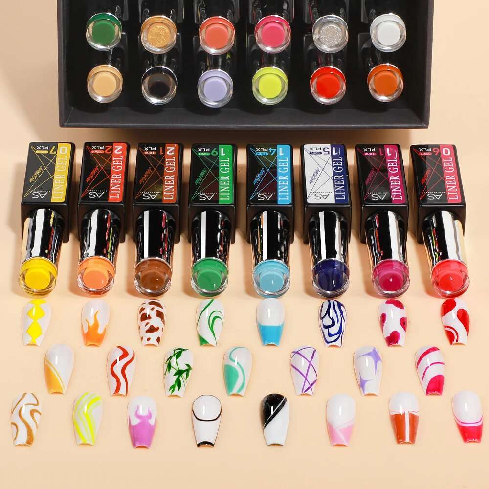 AS 24pcs e Polish Set Colour Semi Permanent UV For DIY Painting Drawing Manicure Varnish Nail Art er Gel Kit