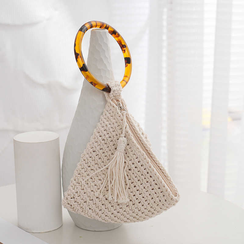 High Aesthetic Woven Phone Bag, Portable and Simple Handbag, Modern Casual Handbag for Girls, Straight 250113