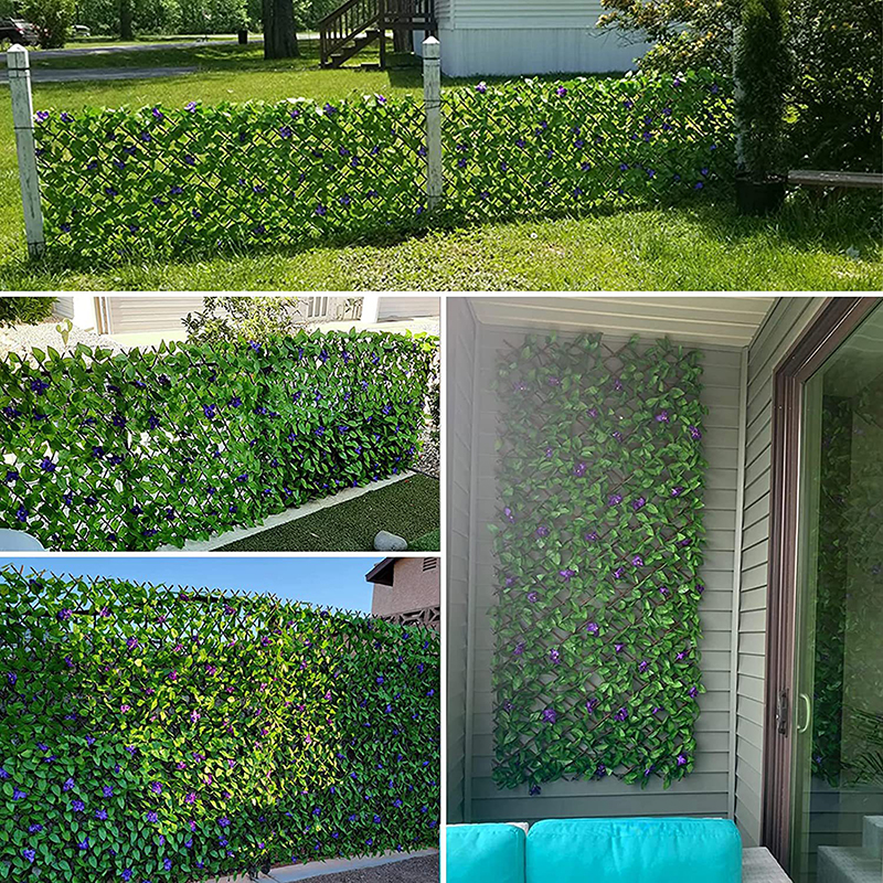 Simulated Expanding Fence Leaf Wooden Fence Telescopic Fake Plant Balcony Privacy Screen Garden Supplies Trellis Home Decor