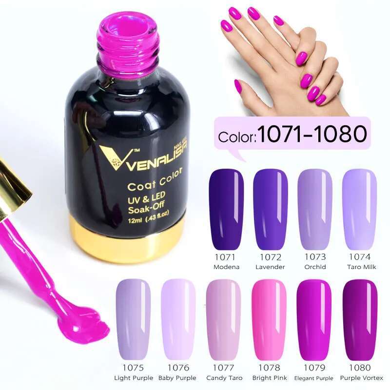 10pcs*12ml VENALISA Polish Red Series Lacquer Soak Off UV LED Varnish Organic Color Nail Gel VIP Kit