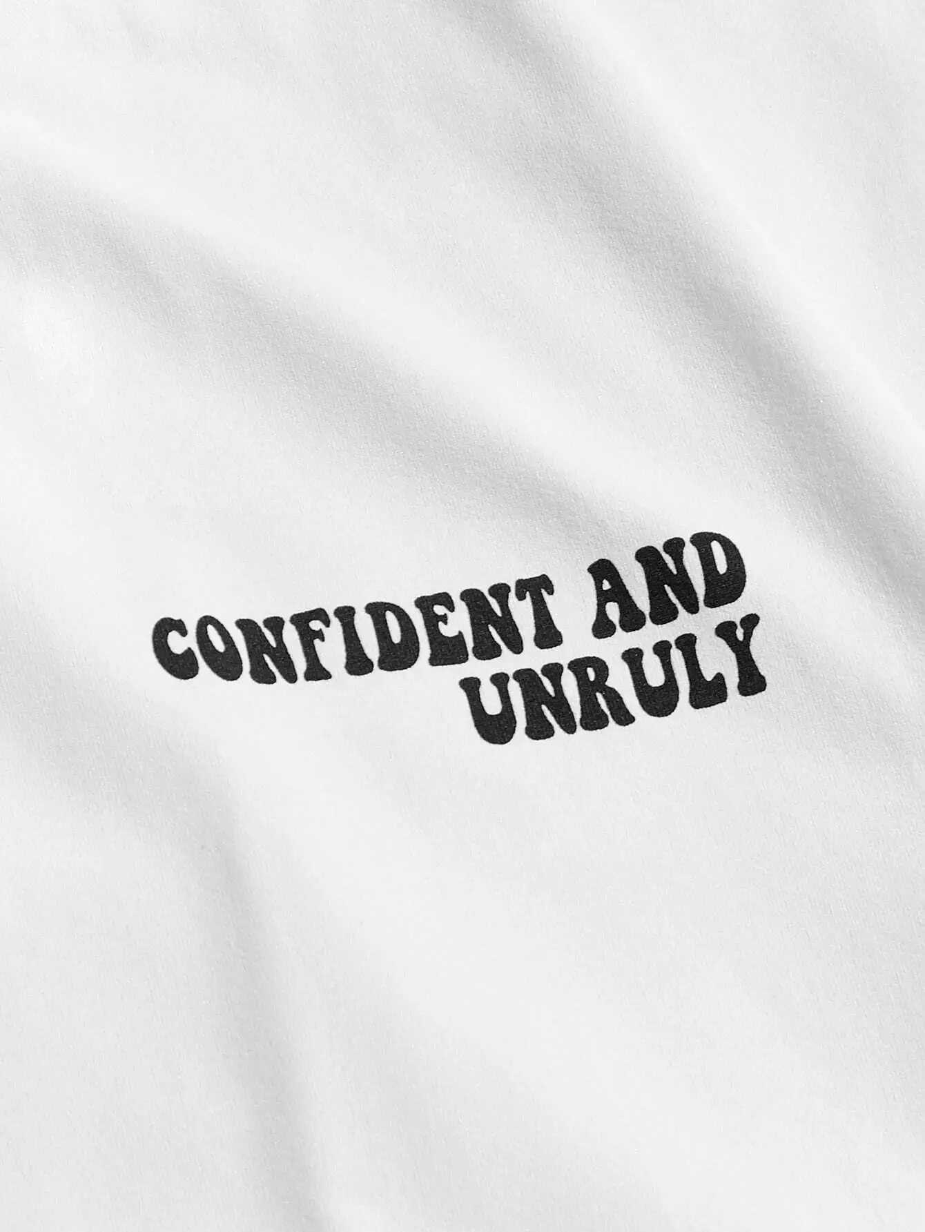 Confident And Unruly Attitude Determines Direction Men T Shirt Cotton Shirt Street Loose T-Shirts Summer Breathable Short Sleeve X2501131