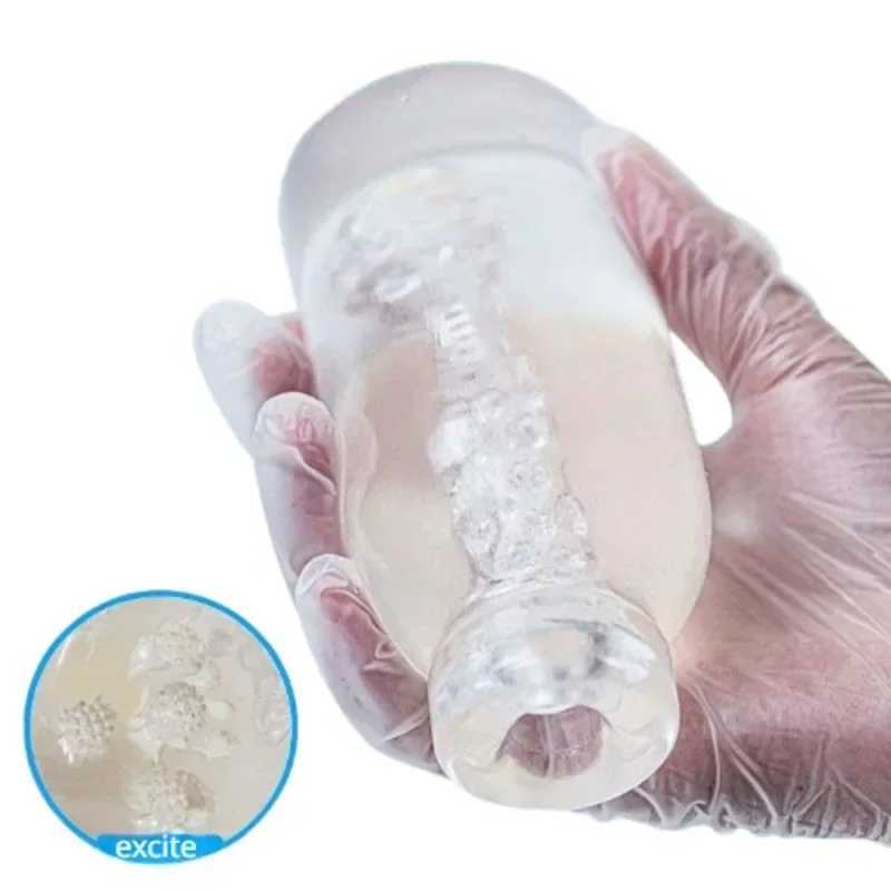 3 Size Mini Masturbator Cup Soft Transparent Vagina Penis Massage Male Endurance Exercise Portable Oral Sex Toys for ManXJ250113