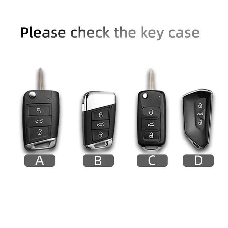 Car Key Alloy style car keycase cover for Volkswagen Golf 7 MK7 Tiguan MK2 seats for Skoda Ateca Leon FR 2 Ibiza H250113