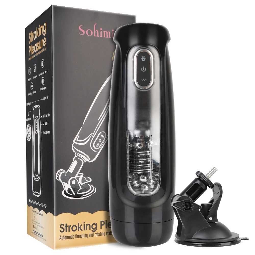 Automatic Rotate Stretch Vibrator Male Masturbator Artificial Vaginal For Men Real Pussy Penis Pump Glans Sucker Sex Toys EroticXJ250113