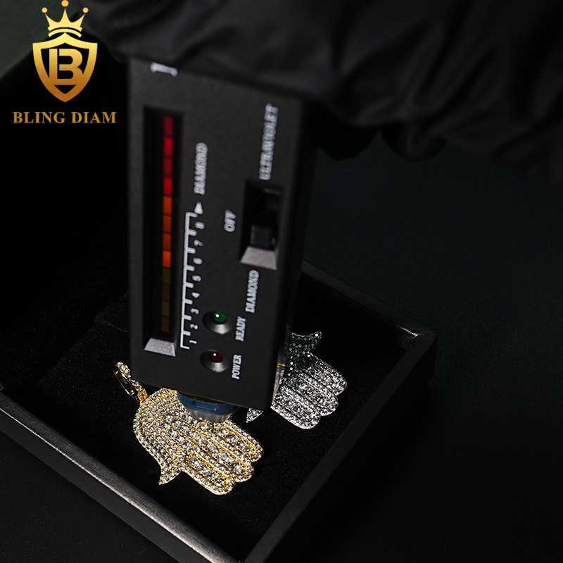 New Custom Hamsa Hand Pendant Hip Hop Jewelry Full Diamond VVS Moissanite 925 Silver Charm Pendant Passes Diamond Tester