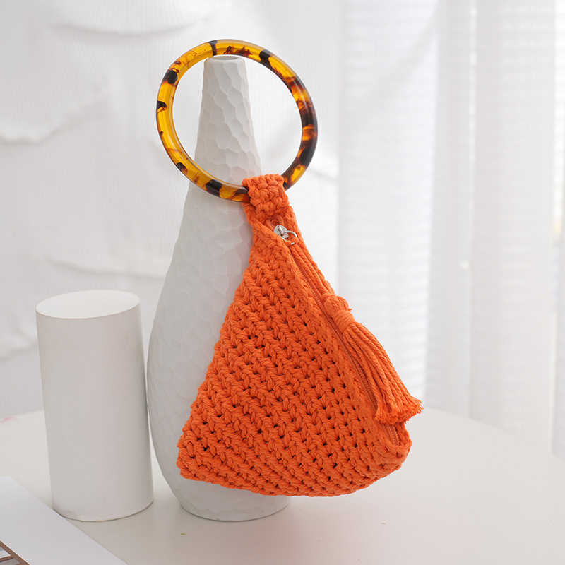 High Aesthetic Woven Phone Bag, Portable and Simple Handbag, Modern Casual Handbag for Girls, Straight 250113