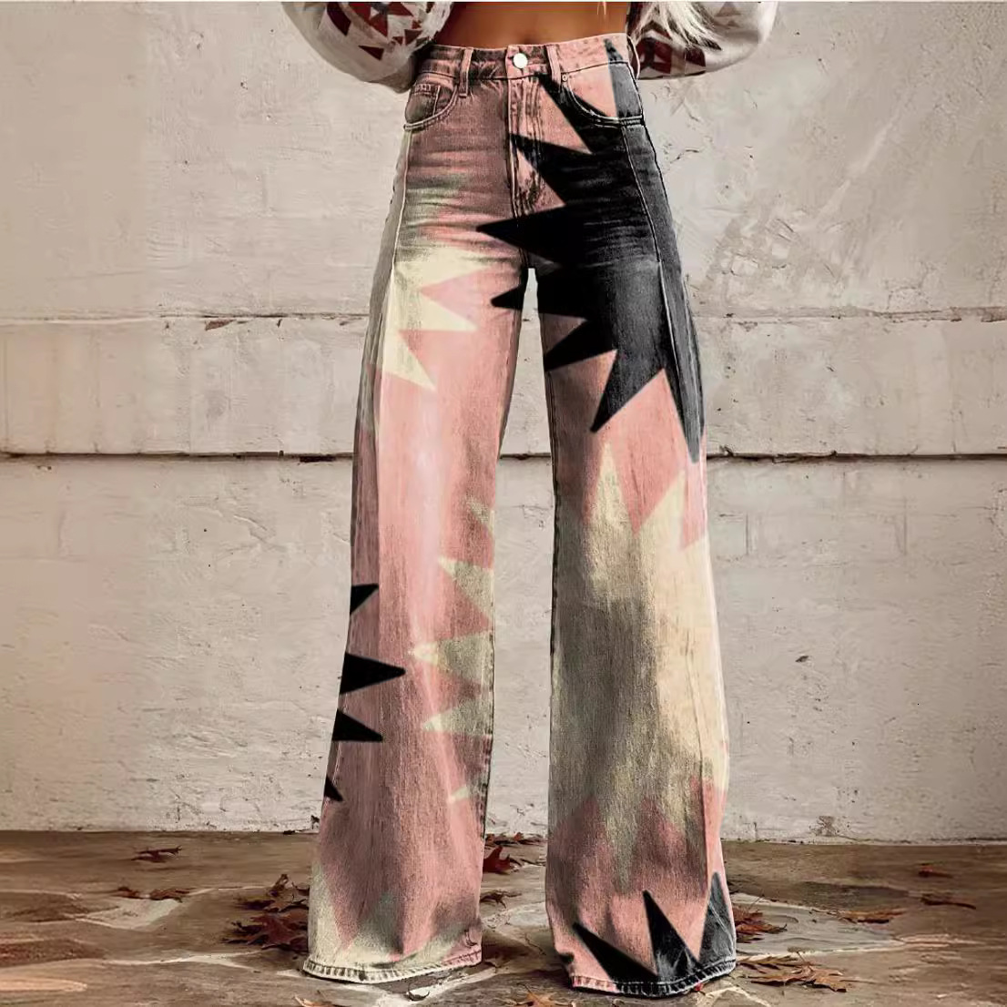 designer jeans baggy jeans womens designer 2024 summer hot selling women's pants 3d digital printing hot selling pants women's bell shap fc5