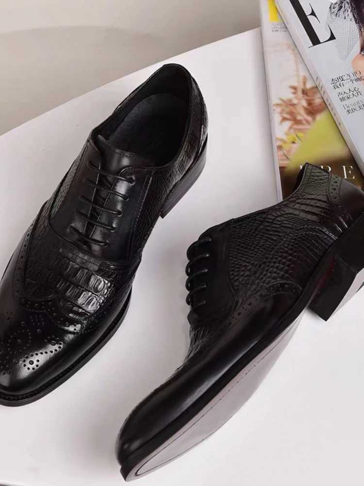 Men casual shoes Brock Oxford odile leather men formal spring and autumn 2022 new s forXJ250113