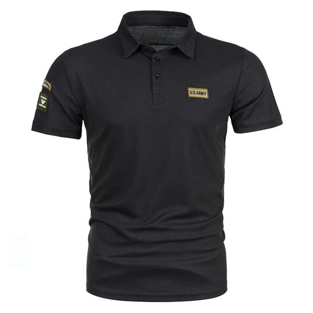 New Arrival Mens polo shirt short sleeved top T-shirt summer casual collar with tactical T-shirt attached Z250113