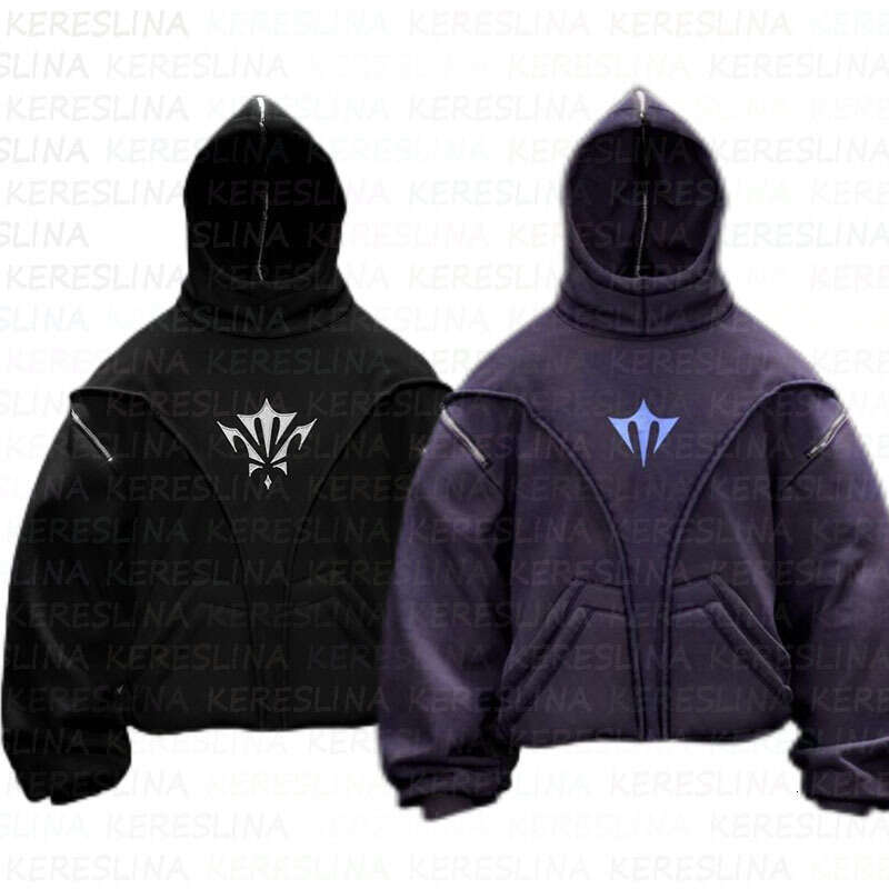 2024 Autumn/Winter Trendy Brand Hooded Hoodie with Face Covering and Warmth y2k High Street Loose Double Hat Top