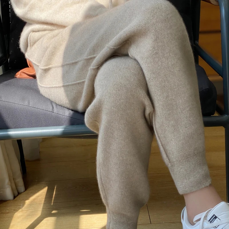 Cashmere Womens Pants AutumnWinter Thick Warm Andy Small Feet Casual Fashion Drawstring 250106