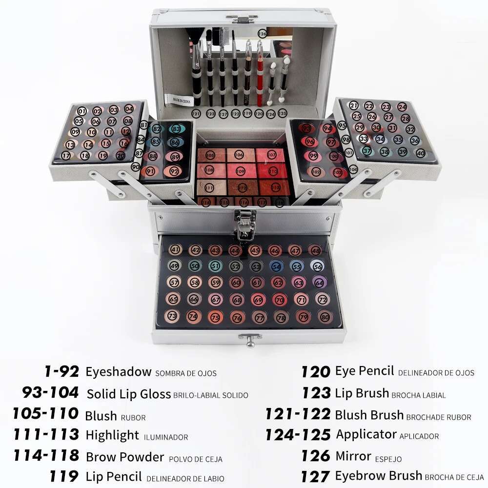 Leopard Print Ladies Facial Cosmetics Full Set Ideal Gift Box For Matte Shimmer glitter Professional Makeup Palette Kit